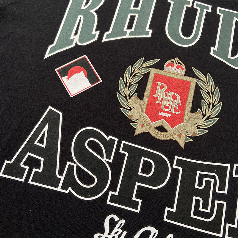 RHUDE Aspen Ski Crest Tee – Black