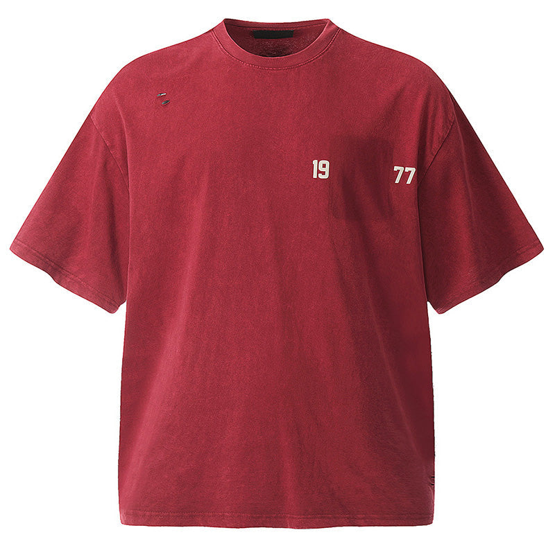 Fear of God 1977 Flocked & Glued FOG Vintage Washed T-Shirt – Black / Red / Royal Blue