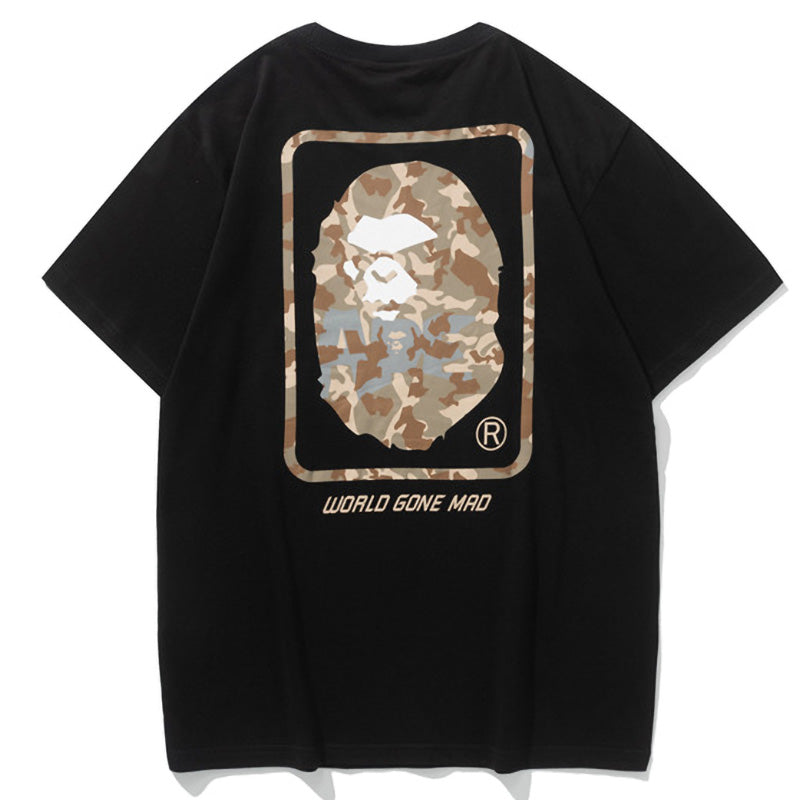 BAPE World Gone Mad Desert Camo Ape Head Tee