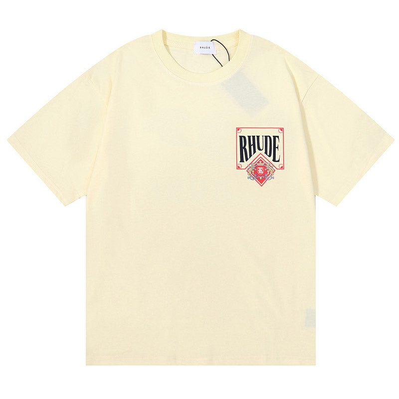 RHUDE Crest Logo Graphic T-Shirt – Black / Apricot / White