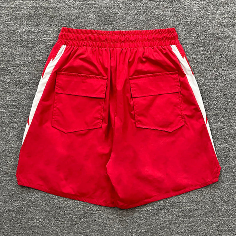 RHUDE Court Logo Sport Shorts – Red / Green