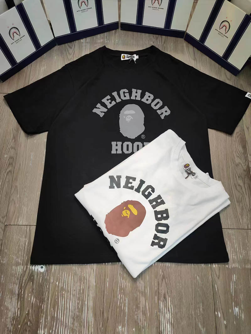 BAPE x Neighborhood Ape Head College Tee