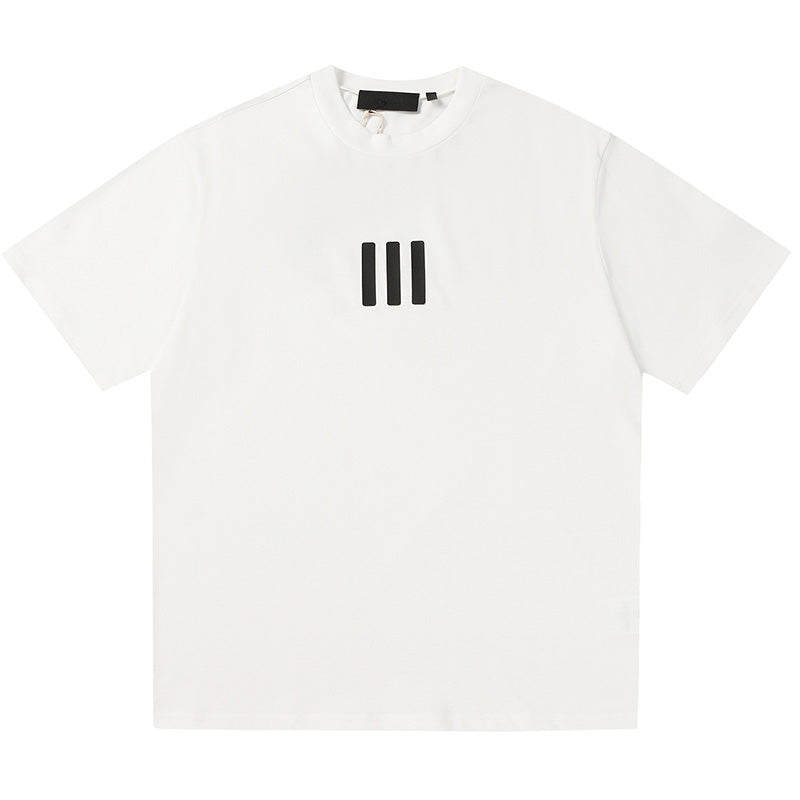 Fear of God x Adidas 3D Rubber Three-Bar T-Shirt – Black / White / Grey