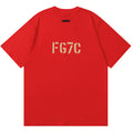 Fear of God Flocking FG7C Letters T-Shirt – Red / Black / Navy Blue