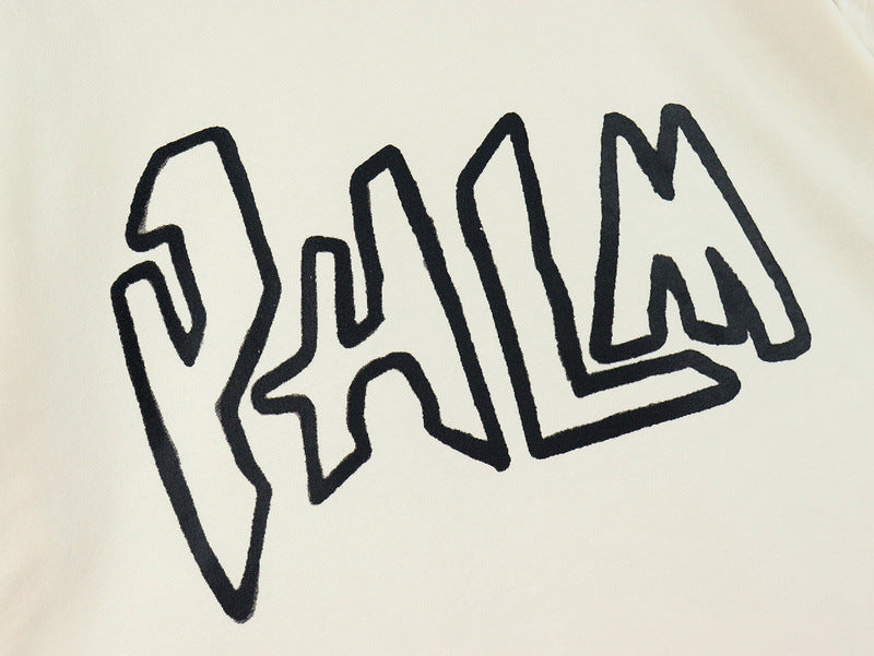 Palm Angels Graffiti Flame Letter T-Shirt – Apricot