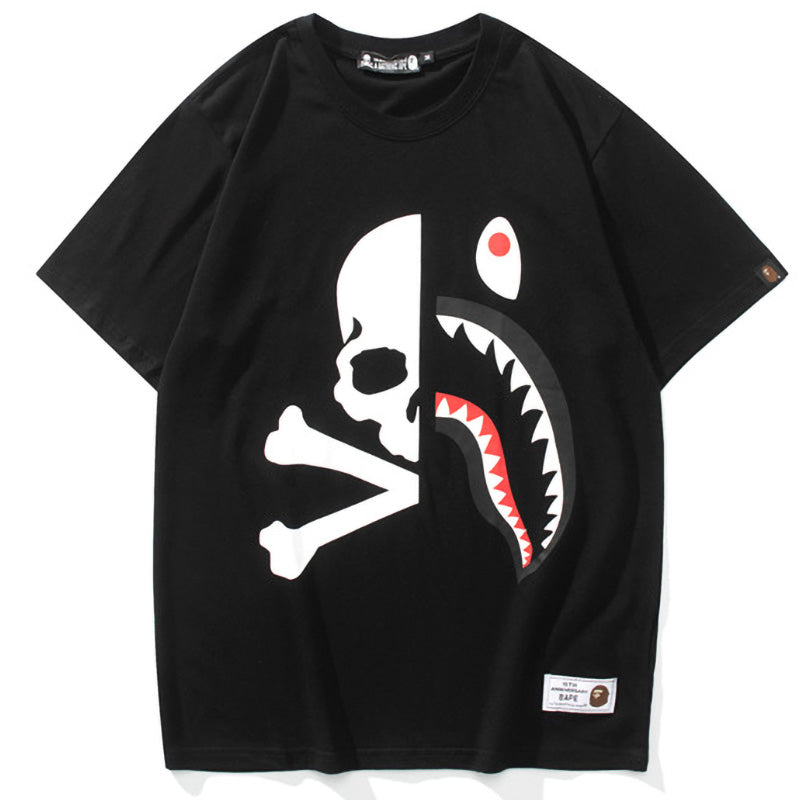 BAPE x Mastermind Japan Half Shark Half Skull Tee