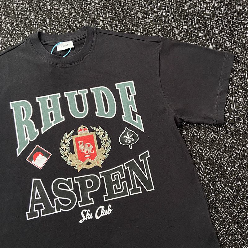 RHUDE Aspen Ski Crest Tee – Black