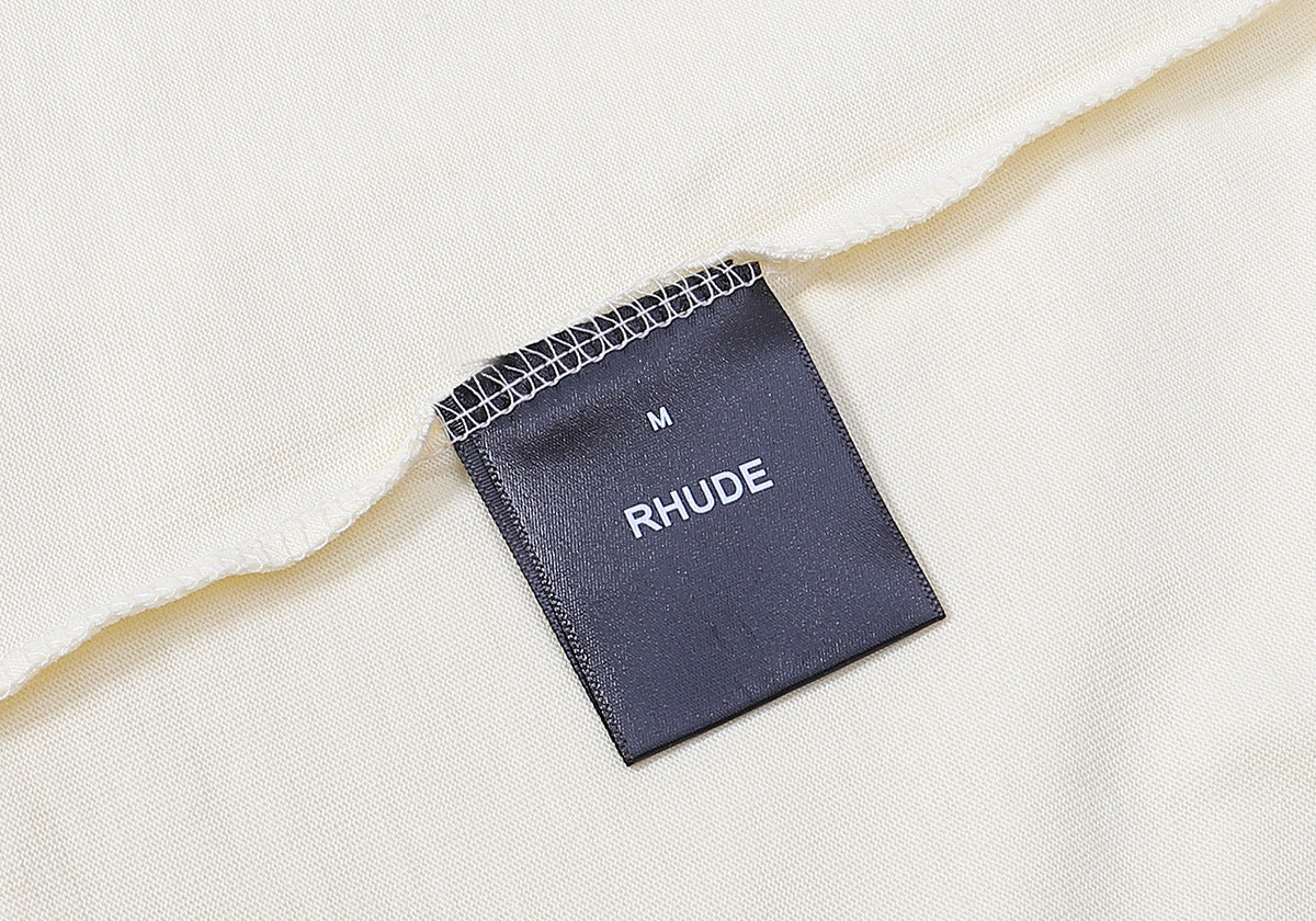 RHUDE Fox Hound Tee – White / Black / Apricot