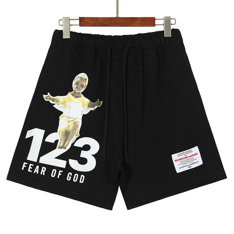Fear of God x RRR123 Little Boy Print Shorts – Apricot / Black