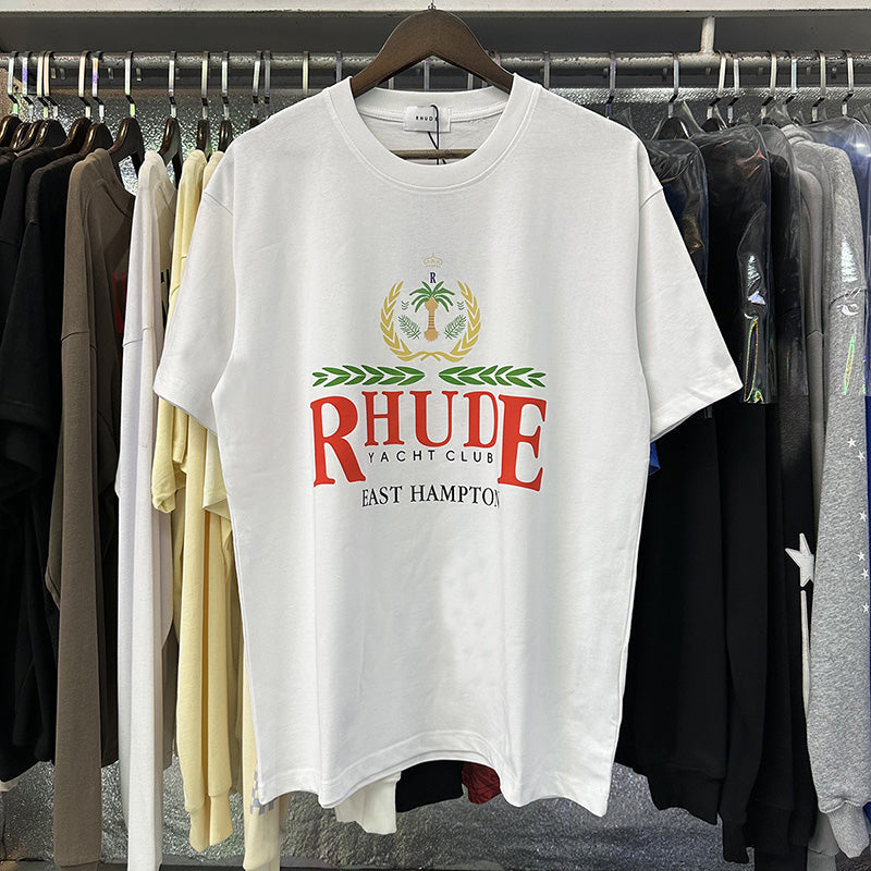 RHUDE East Hampton Crest T-Shirt – Apricot / White / Black