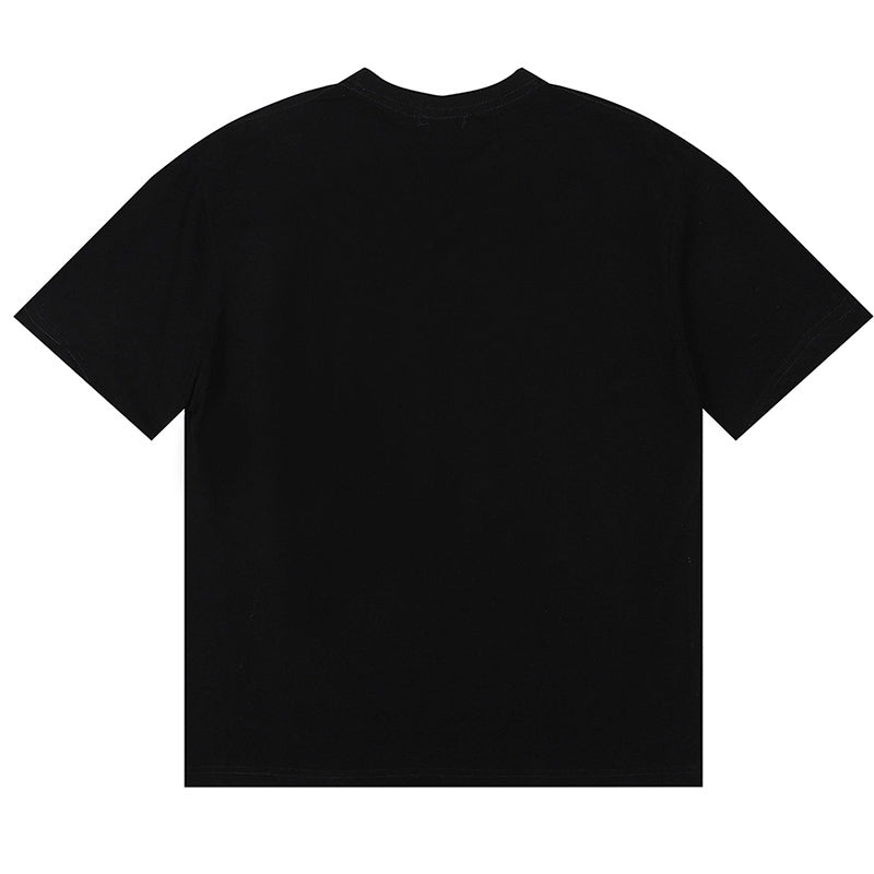 RHUDE Warning Logo Cotton T-Shirt – Apricot / Black / White