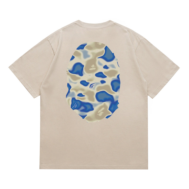 BAPE Liquid Camo Big Ape Head Tee - Brown & Apricot