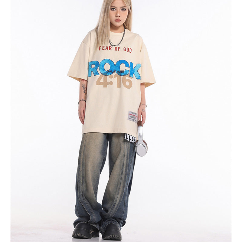 Fear of God x RRR123 Letter Print T-Shirt – Apricot