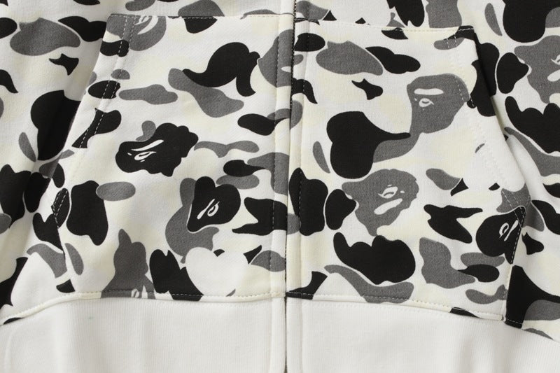 BAPE White Camo Shark Full-Zip Hoodie
