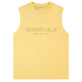 Fear of God Flocked Logo Letter Print Sleeveless T-Shirt – Yellow / Sycamore Blue / Light Black