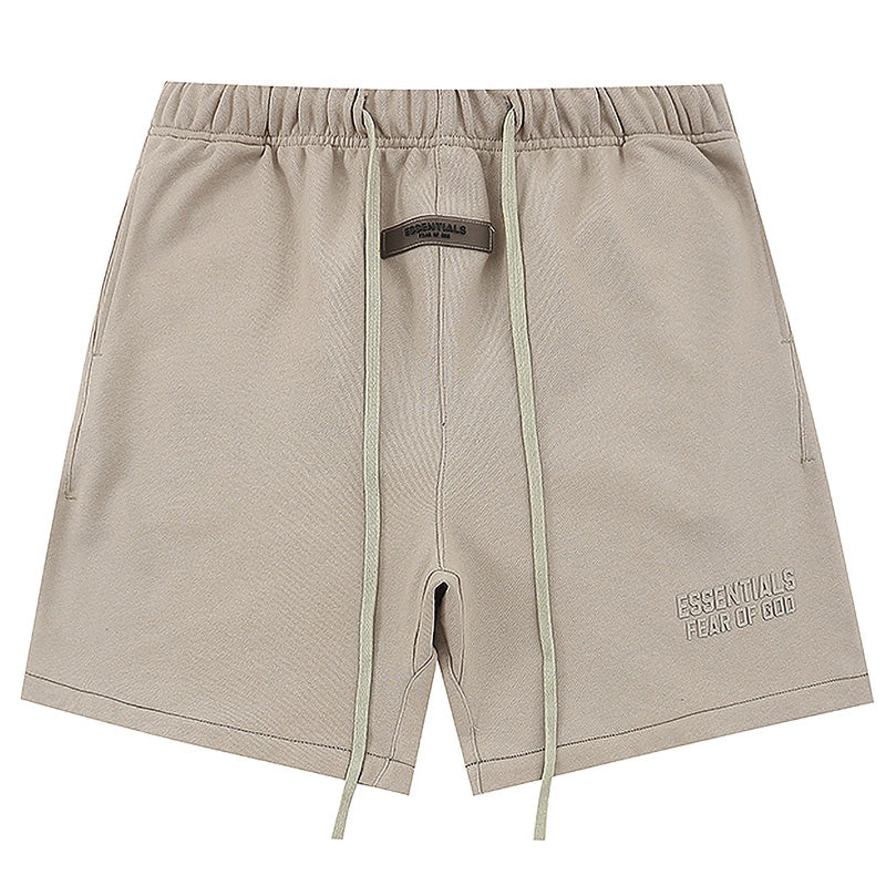 Fear of God Season 9 Flocking Thickened Letter Print Shorts – Yellow / Grey