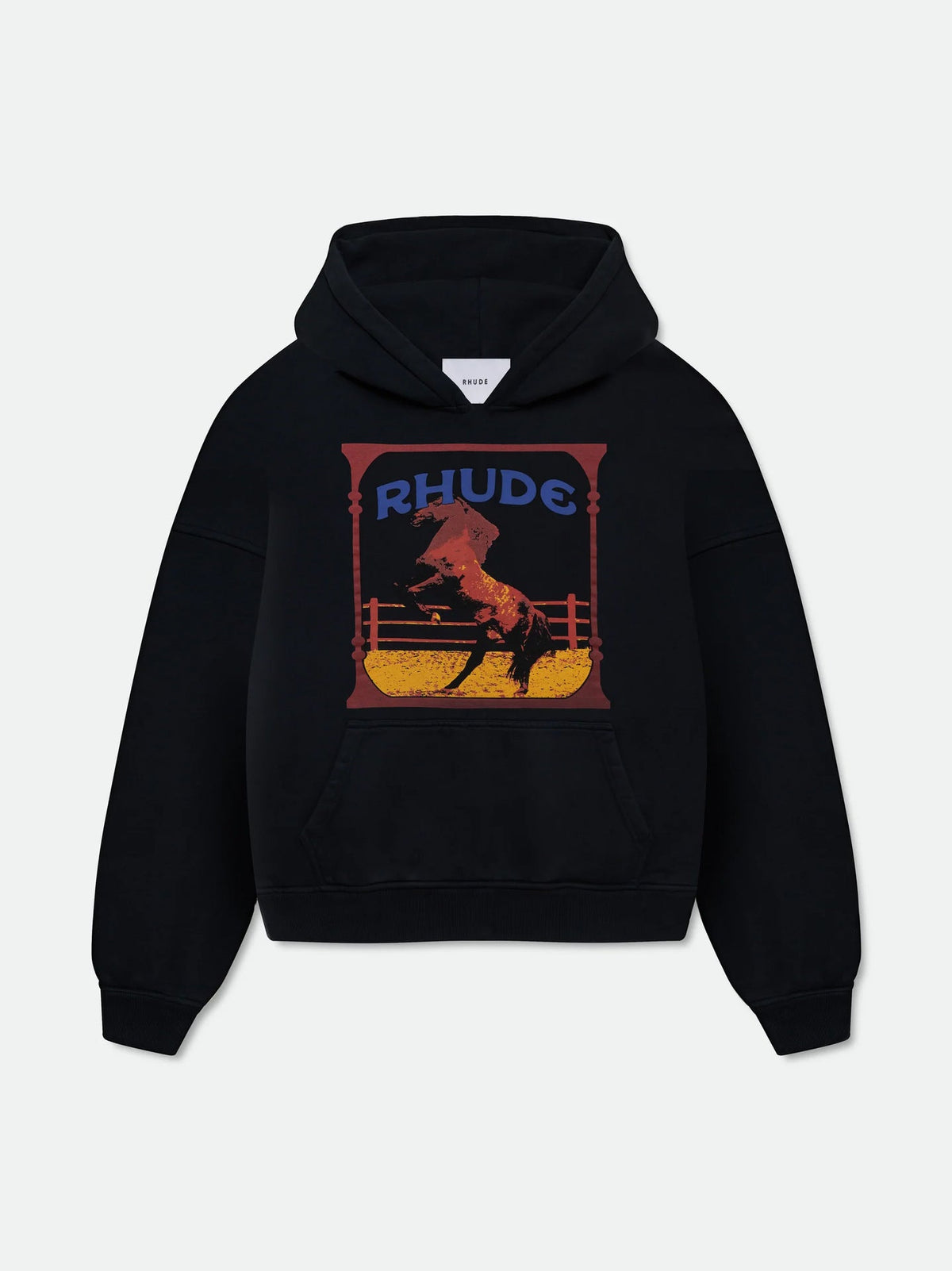 RHUDE Cadre Rearing Horse Graphic Hoodie – Black