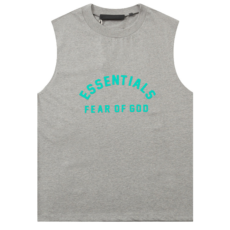 Fear of God Essentials Seal Heavy Sleeveless T-Shirt – Grey / Brown / Yellow / Aqua