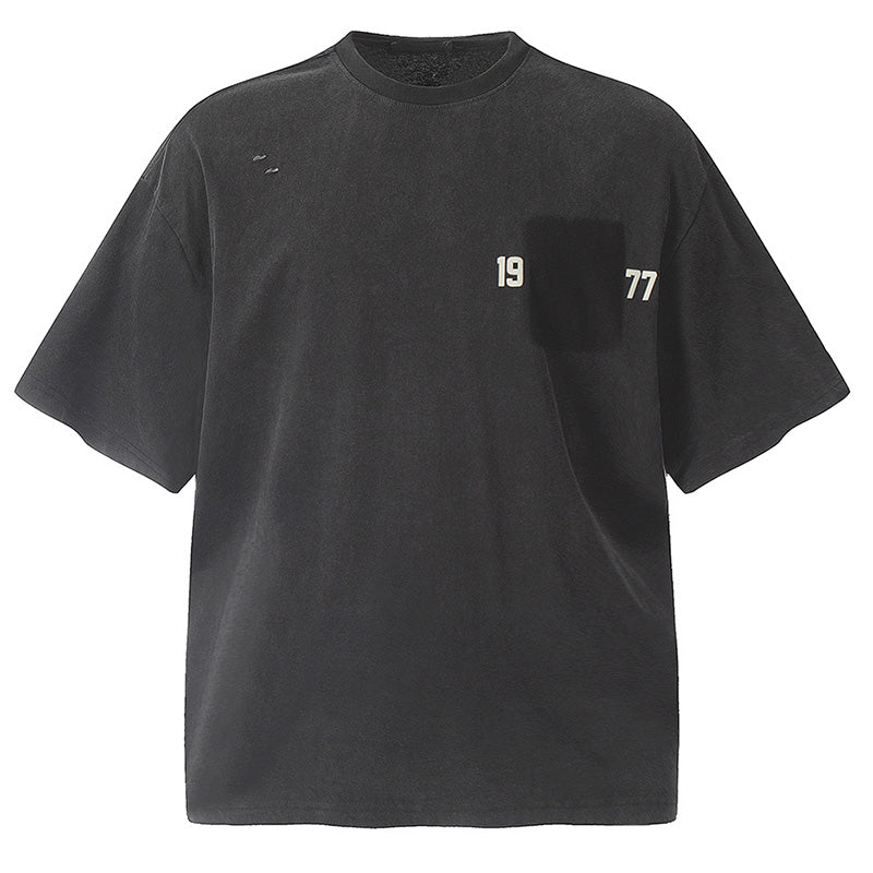 Fear of God 1977 Flocked & Glued FOG Vintage Washed T-Shirt – Black / Red / Royal Blue