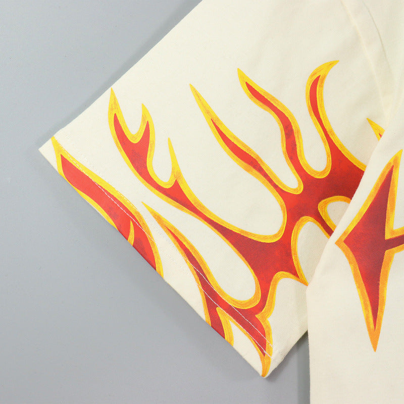 Palm Angels Graffiti Flame Letter T-Shirt – Apricot