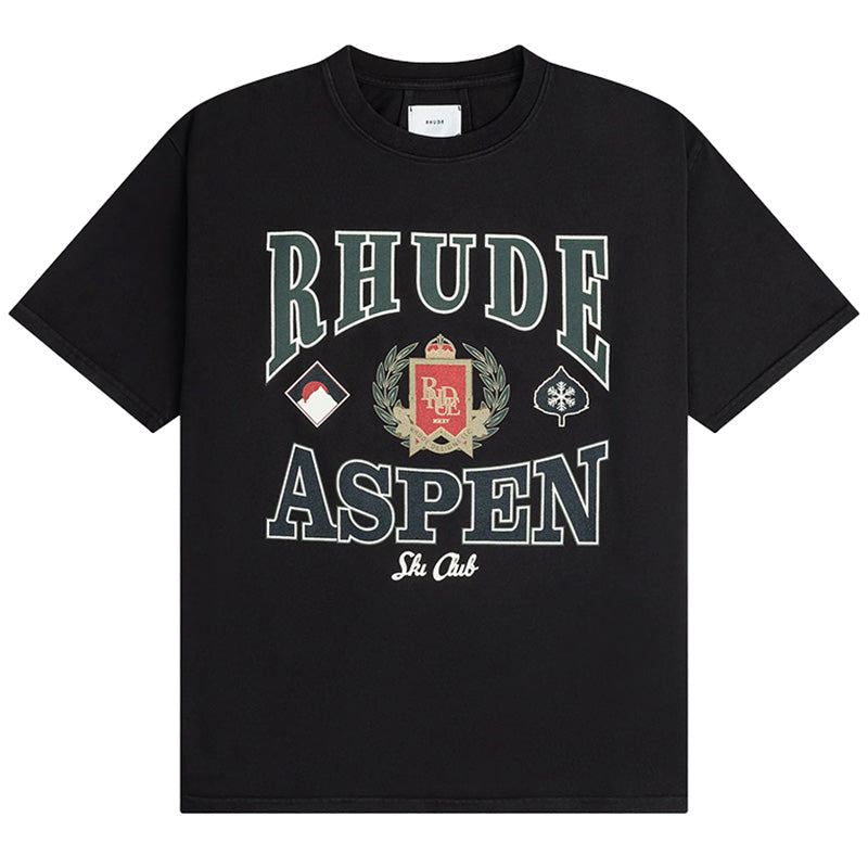 RHUDE Aspen Ski Crest Tee – Black