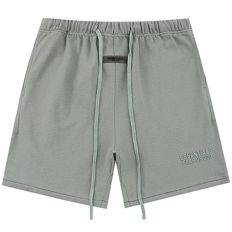 Fear of God Season 9 Flocking Thickened Letter Print Shorts – Haze Blue / Light Black