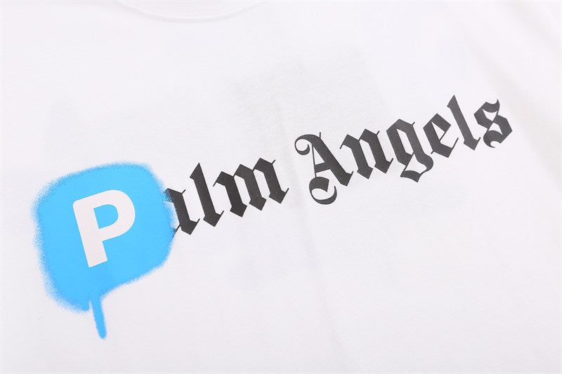 Palm Angels Spray Paint P Gothic Logo Oversized T-Shirt
