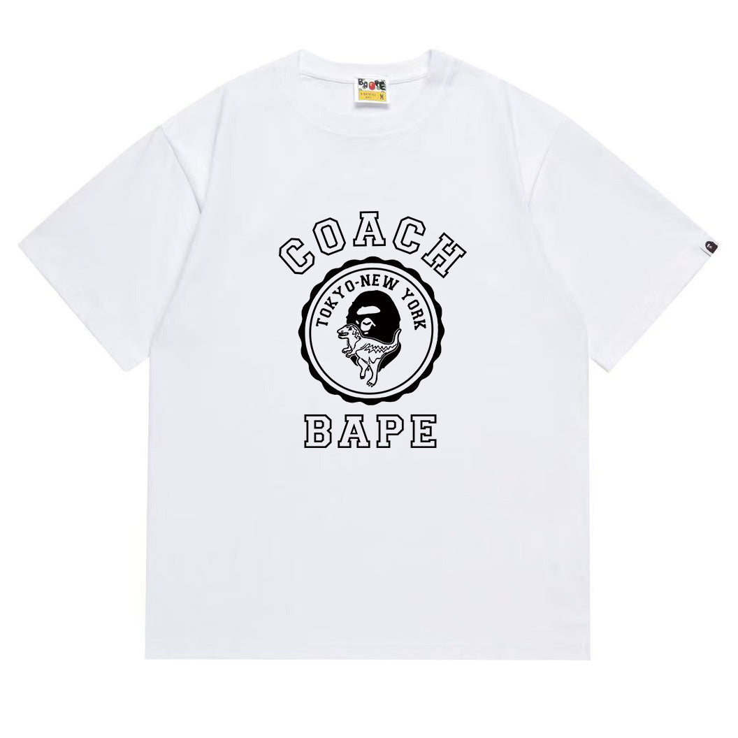 BAPE Ape Head Printed Tee - Black & White