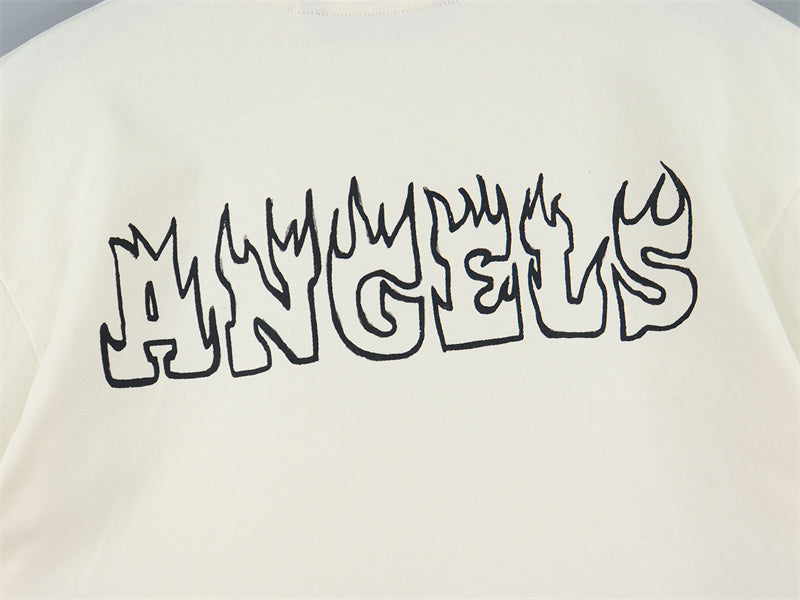 Palm Angels Skull Palm Tree Flame Logo T-Shirt