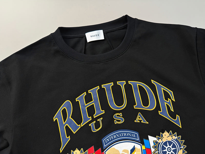 RHUDE International Sailing Tee – Black / Beige