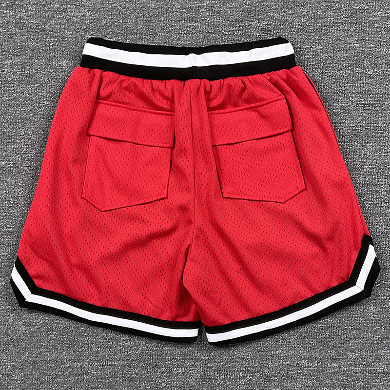 RHUDE Collegiate Arch Logo Mesh Basketball Shorts – Red