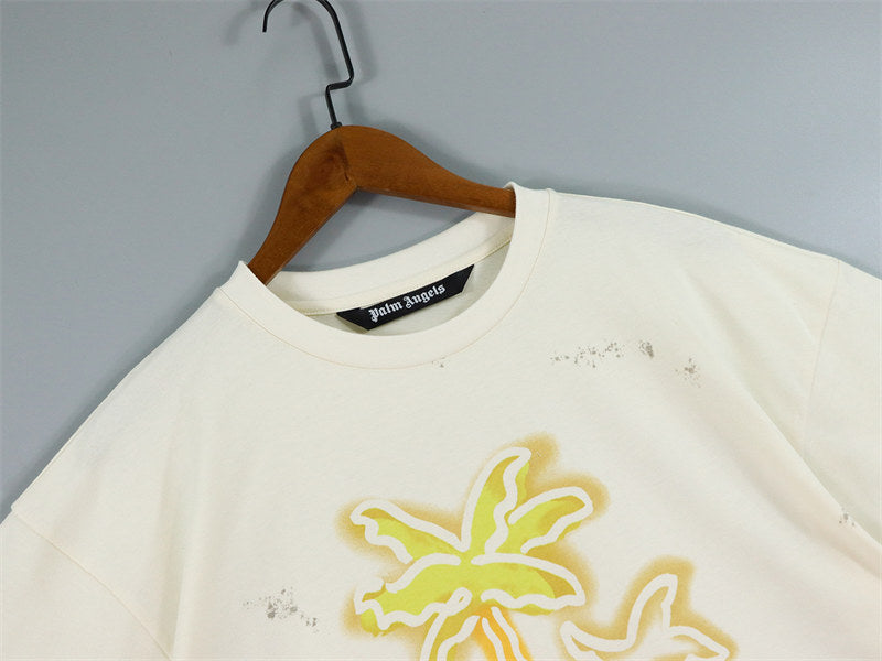 Palm Angels Tie-Dye Neon Palm Tree Stencil Oversized T-Shirt
