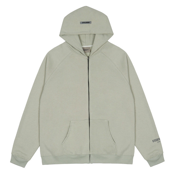 Fear Of God Essentials Zip-Up Hoodie – Black / White / Brown / Matcha Green / Apricot