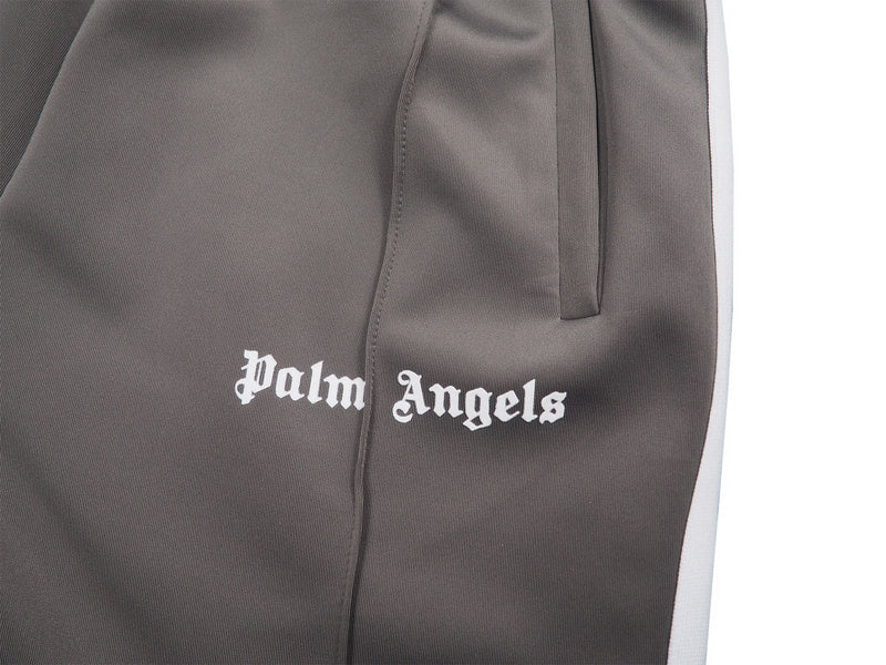 Palm Angels Cement Gray Running Shorts