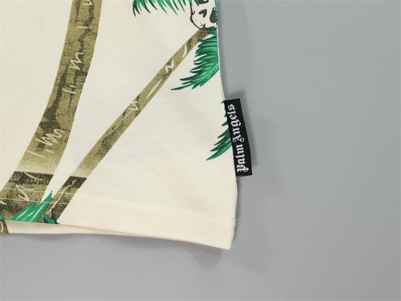 Palm Angels Skull Palm Tree Flame Logo T-Shirt
