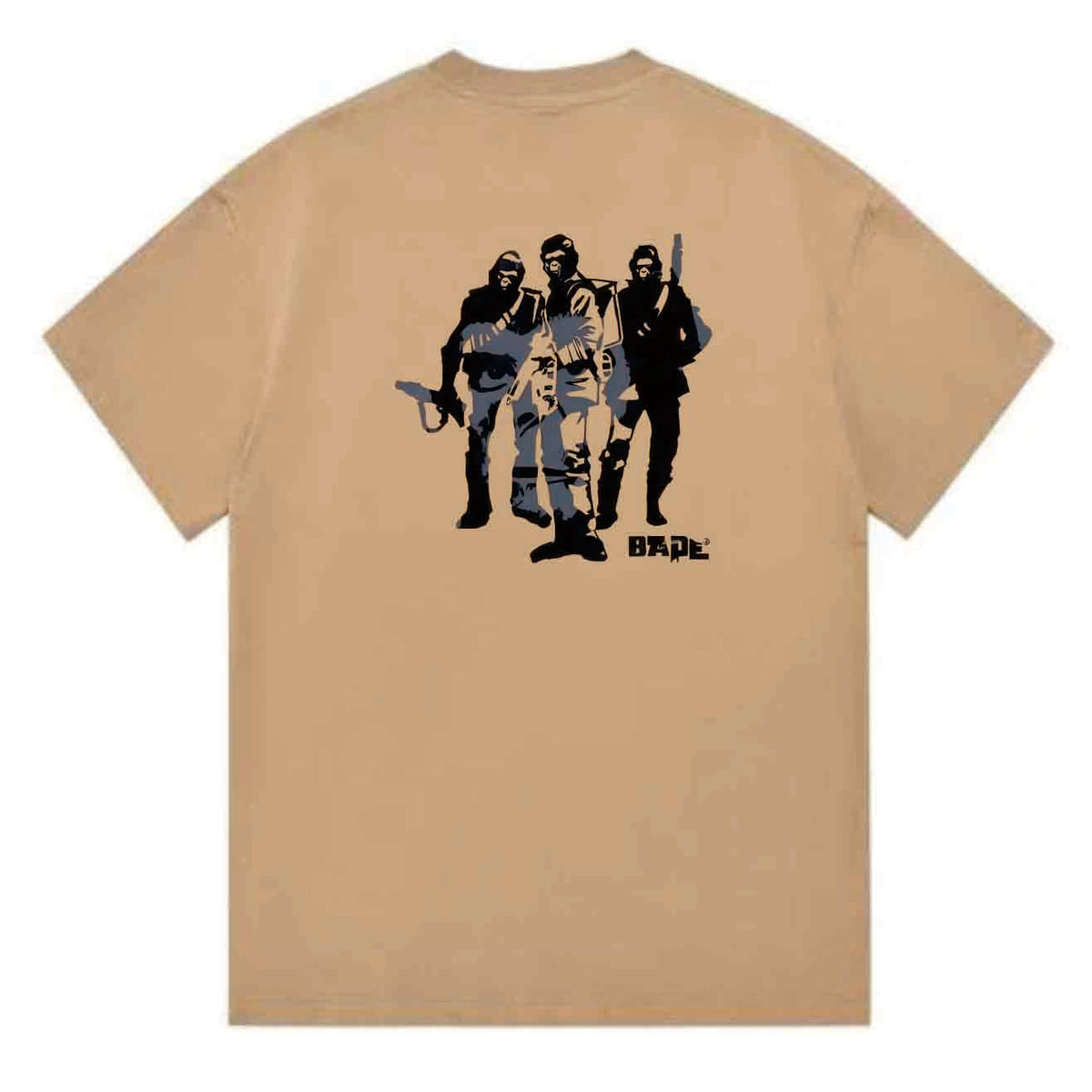 BAPE Ape Head Graphic Tee - Black & Khaki