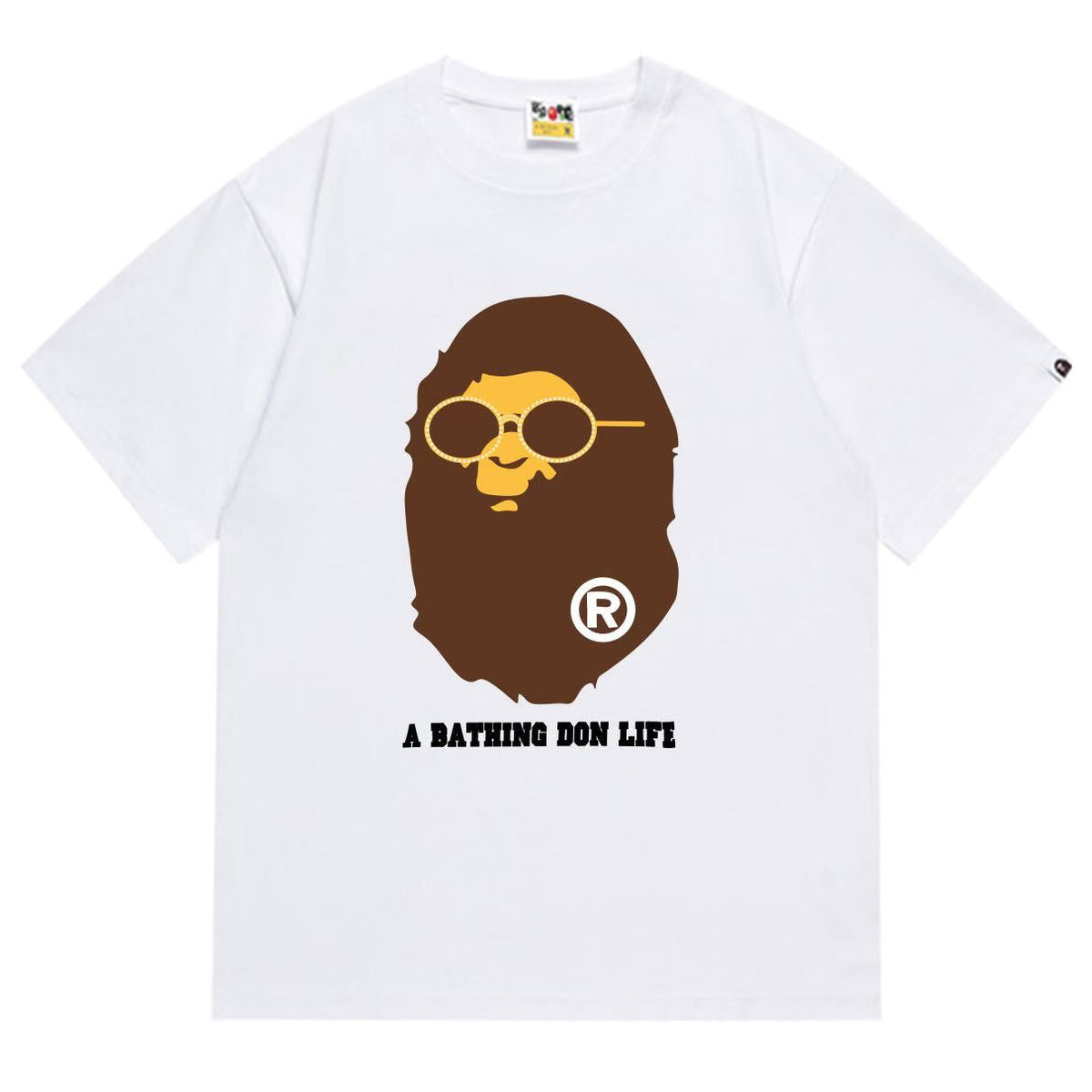 BAPE Ape Head Pattern Tee - Black & White