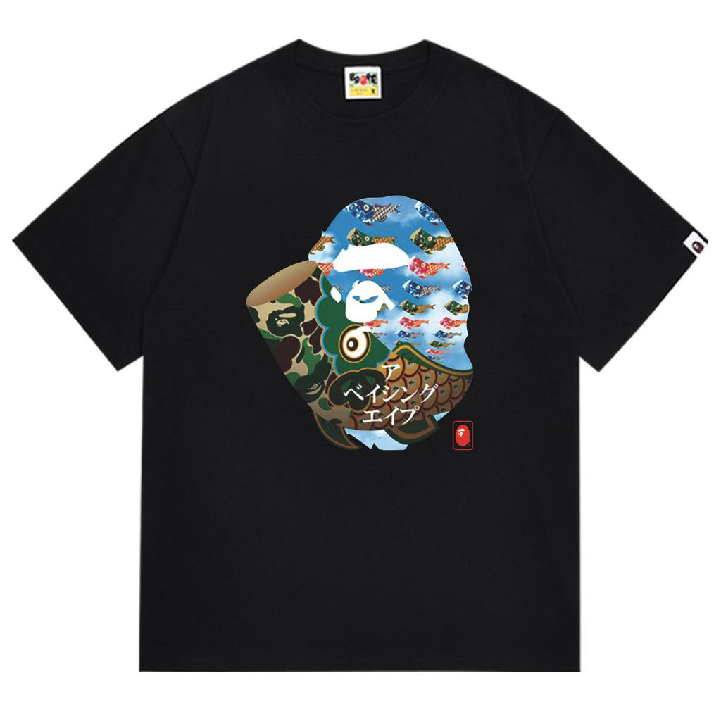 BAPE Ape Head Graphic Tee - Black & White