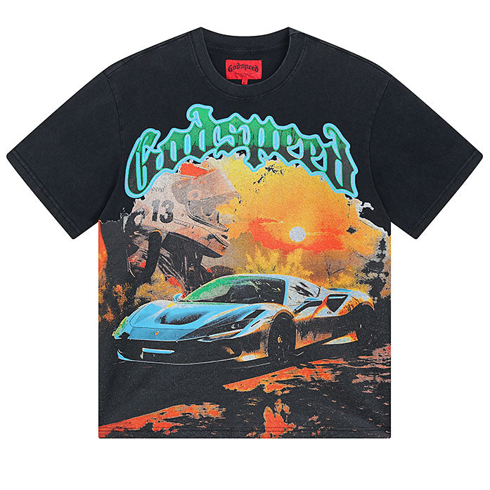 GODSPEED Sunset Drift Layered Graphic T-Shirt – 100% Cotton